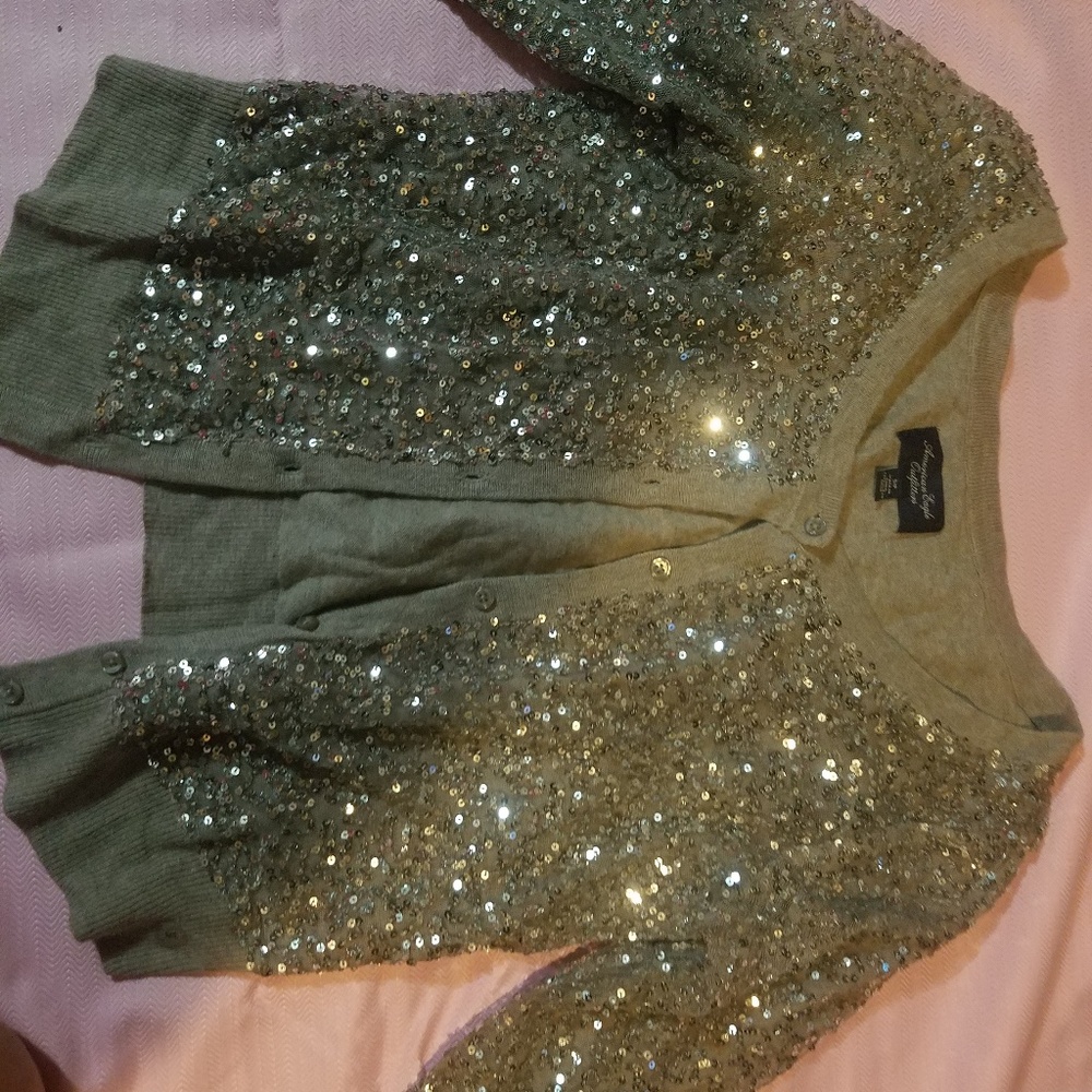 Cardigan glitter silver